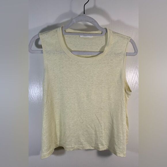 A.L.C. EUC yellow 100% linen cropped tank top Size small - Picture 1 of 4